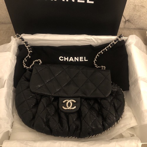 Chanel black bag chain around - chanel,