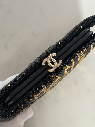 Chanel sequin black - chanel, gold