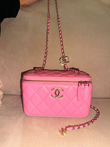 Chanel hand bag pink brand - bag,