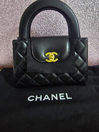 Chanel black lambuskin leather - chanel,