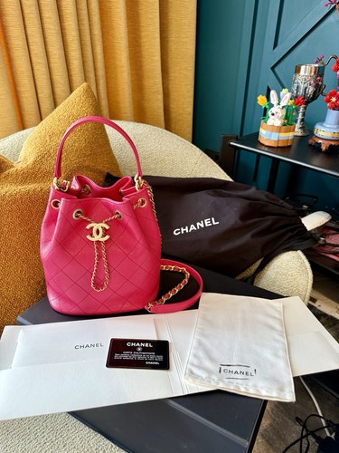 Chanel fuchsia quilted caviar - chanel,