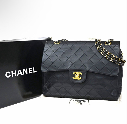 Chanel black quilted matelasse - chanel,