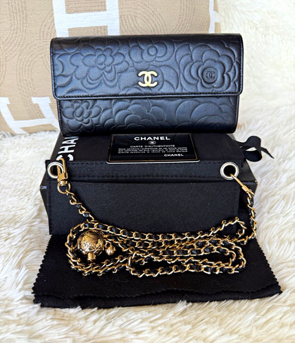 Chanel camellia long wallet - camellia,