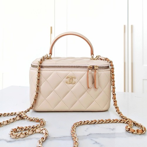 Chanel beige quilted leather - chanel,