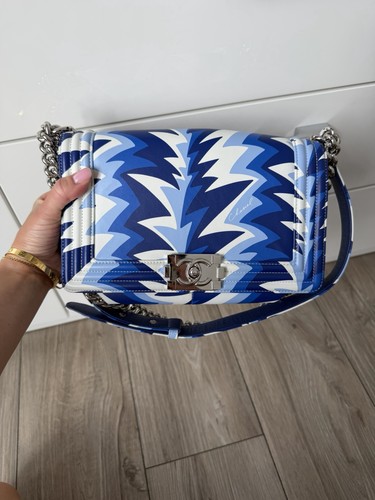 Chanelblue and white printed - white,