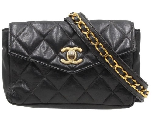 Vintage black chanel - black, matelasse