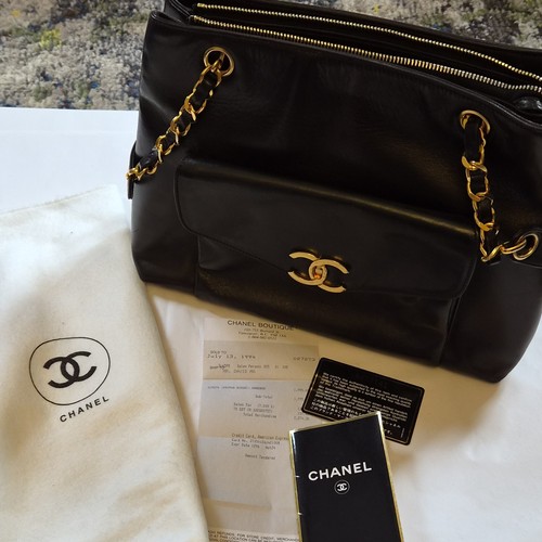 Vintage chanel black leather - vintage,