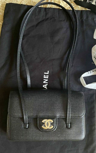 Chanel black mini preppy bag - black,