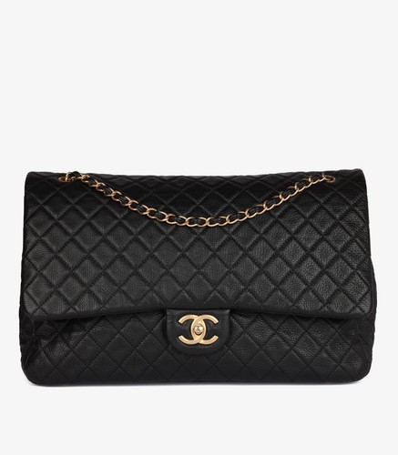 Chanel black quilted grained - black,