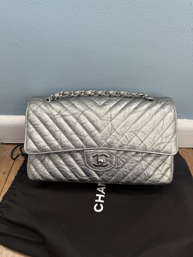 Chanel silver double flap - chanel,
