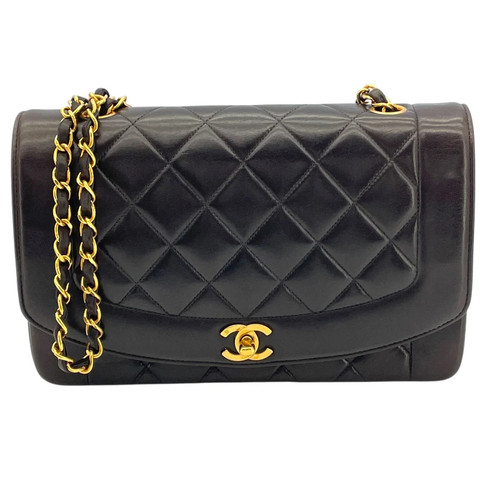 Chanel diana black lambskin - diana, 25